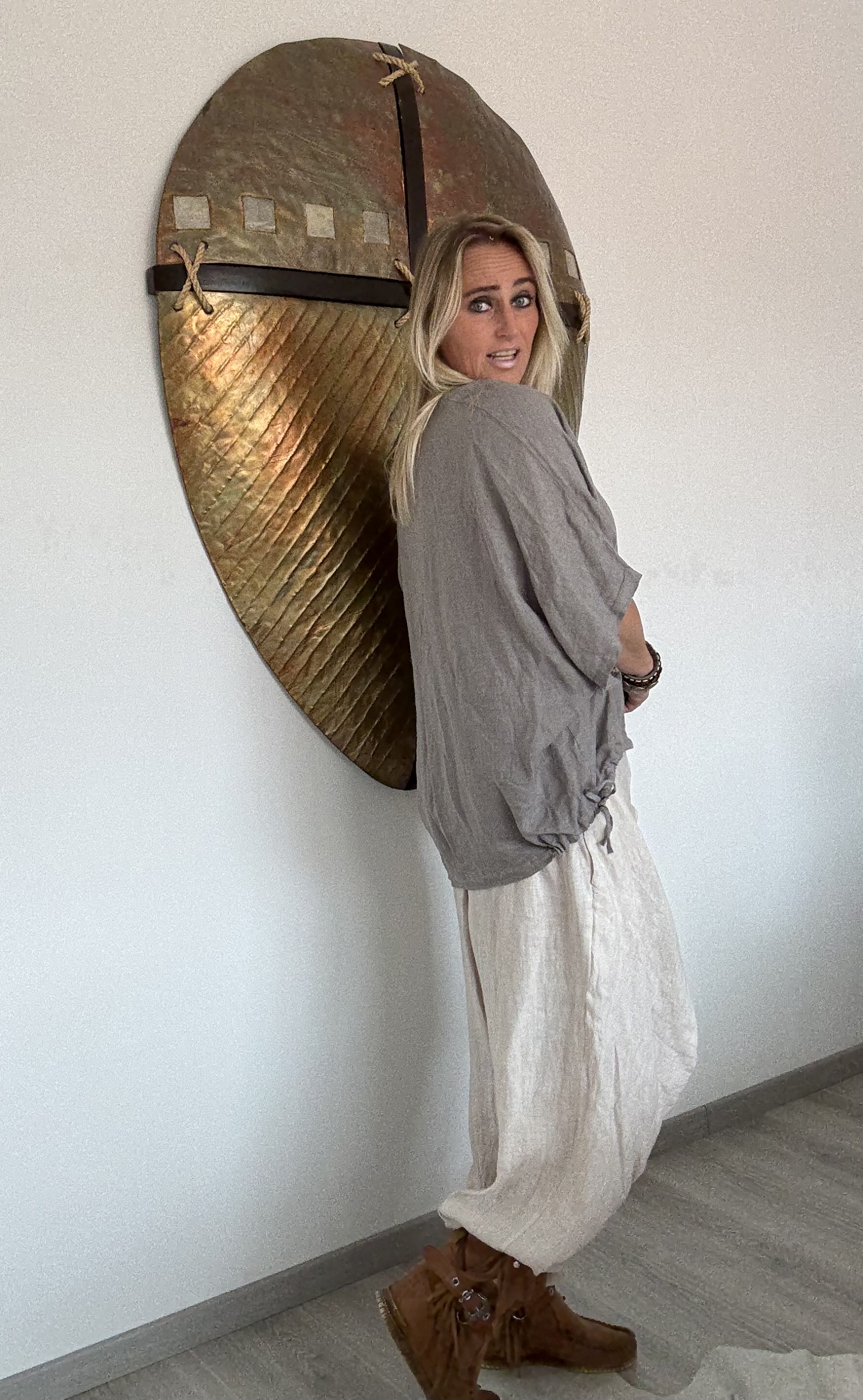 Linnen Shirt Sima Taupe