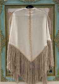 Omslagdoek/Sjaal Pelush Off-White Handmade