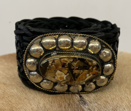 Bohemian Lether Belt Zwart Breed 3