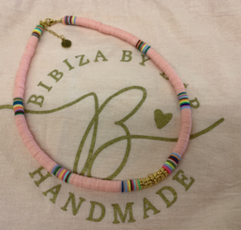 Bibiza By Bar Ibiza Disc Ketting Roze