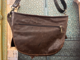 Crossbody Tas Snake Donker Bruin Leer