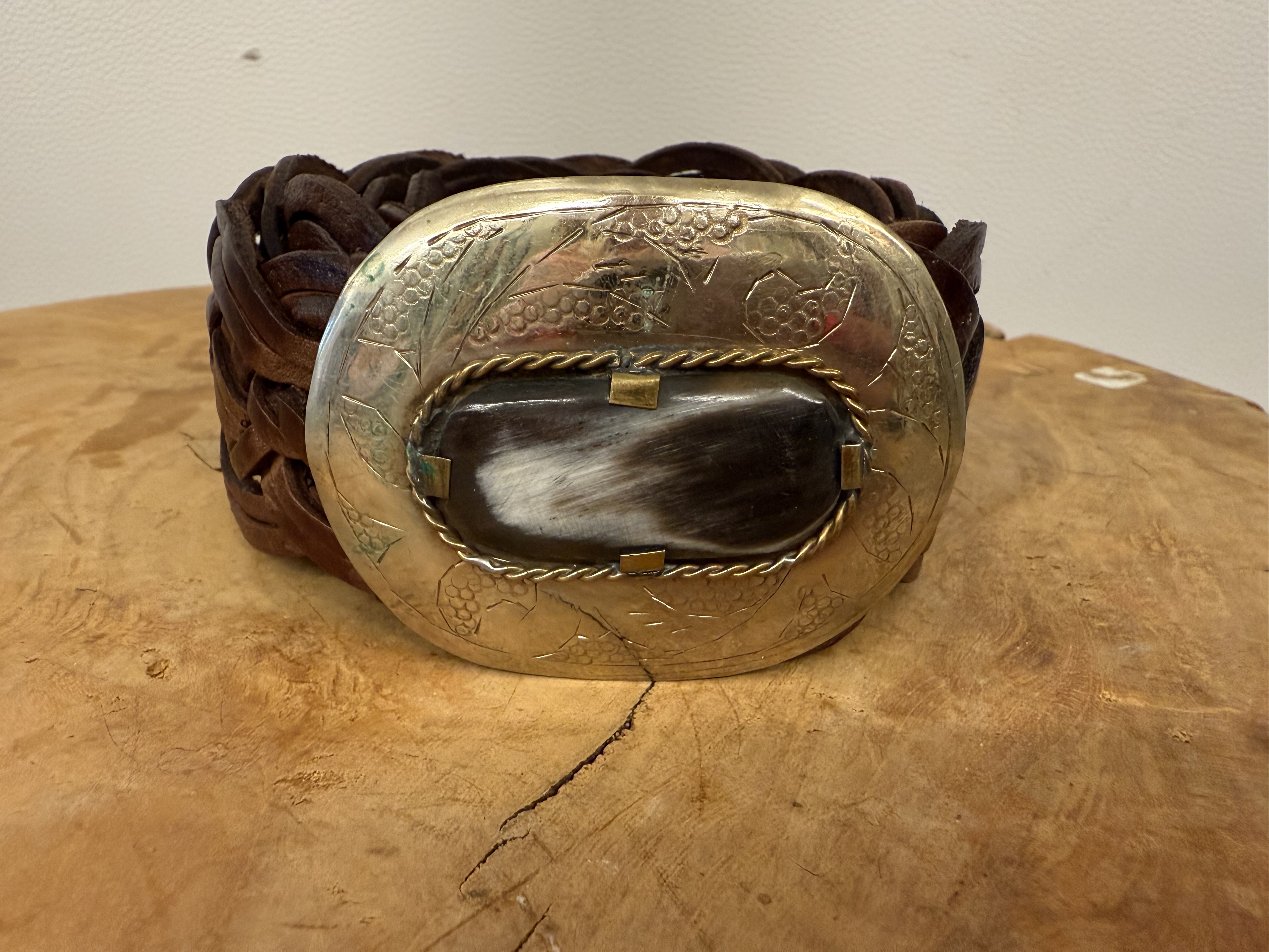 Bohemian Leather Belt Donker Bruin  Ovaal Medium 1