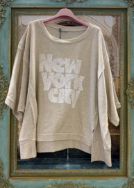 Gemeleerde Trui New York City Créme