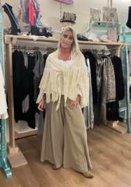 Fringe Sjaal Flecos Ecru