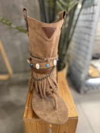 Boho Sandalen Kimnara Halfhoog Camel