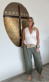 Linnen Broek Sumatra Army Groen