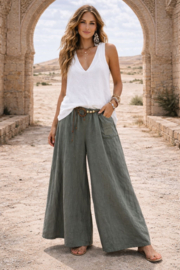 Broek 100% Linnen Groen