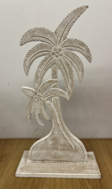 Palmboom Hout White Wash Wit XL