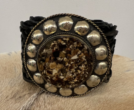 Bohemian Leather Belt Zwart Breed 1
