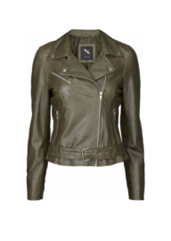 BTF-CPH Leather Biker Jacket Olive Green