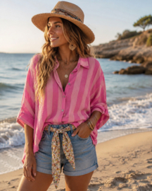 Blouse Marvy Stripe Roze