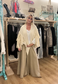 Fringe Sjaal Flecos Ecru