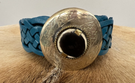 Bohemian Leather Belt Blauw Smal 1