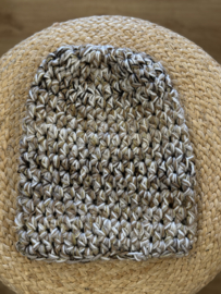 Winter Beanie Gemeleerd Beige/Creme/Licht Bruin