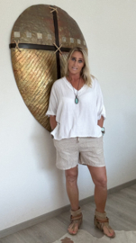 Short Broiderie Beige