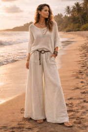 Broek 100% Linnen Beige