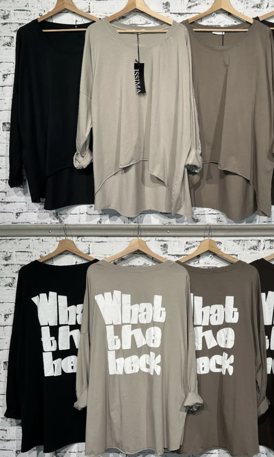 Shirt “What The Heck” Taupe