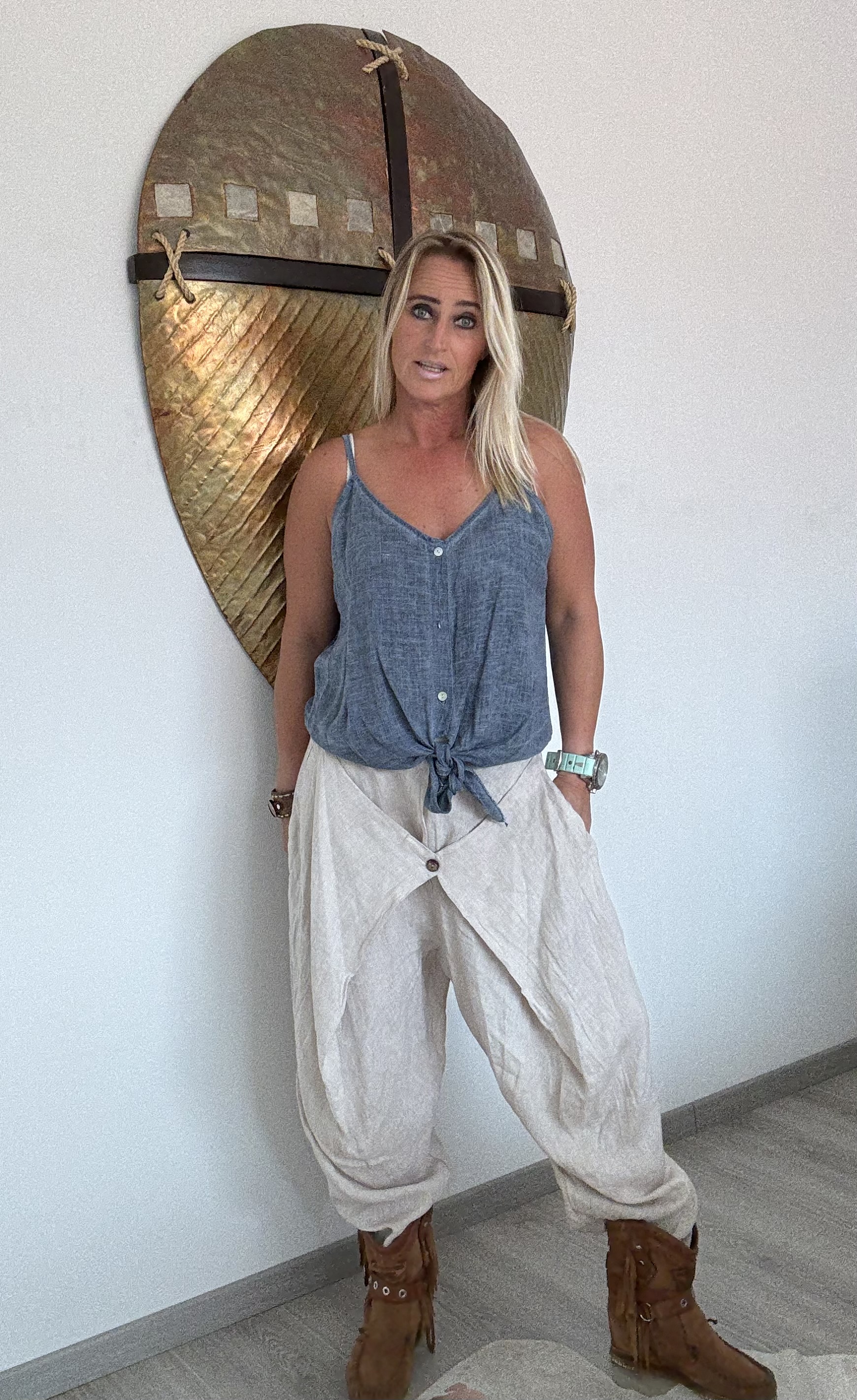 Linnen Broek Kuta Beige