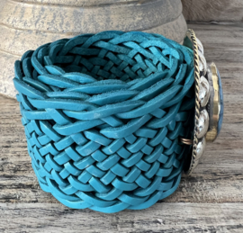 Bohemian Leather Belt Blauw Breed 2