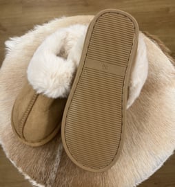 Pantoffels Fake Fur Camel