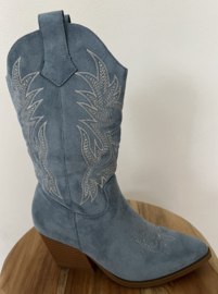 Western Boots Denim Blauw