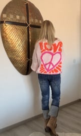 Trui Gebreid Love Is in The Air Licht Roze