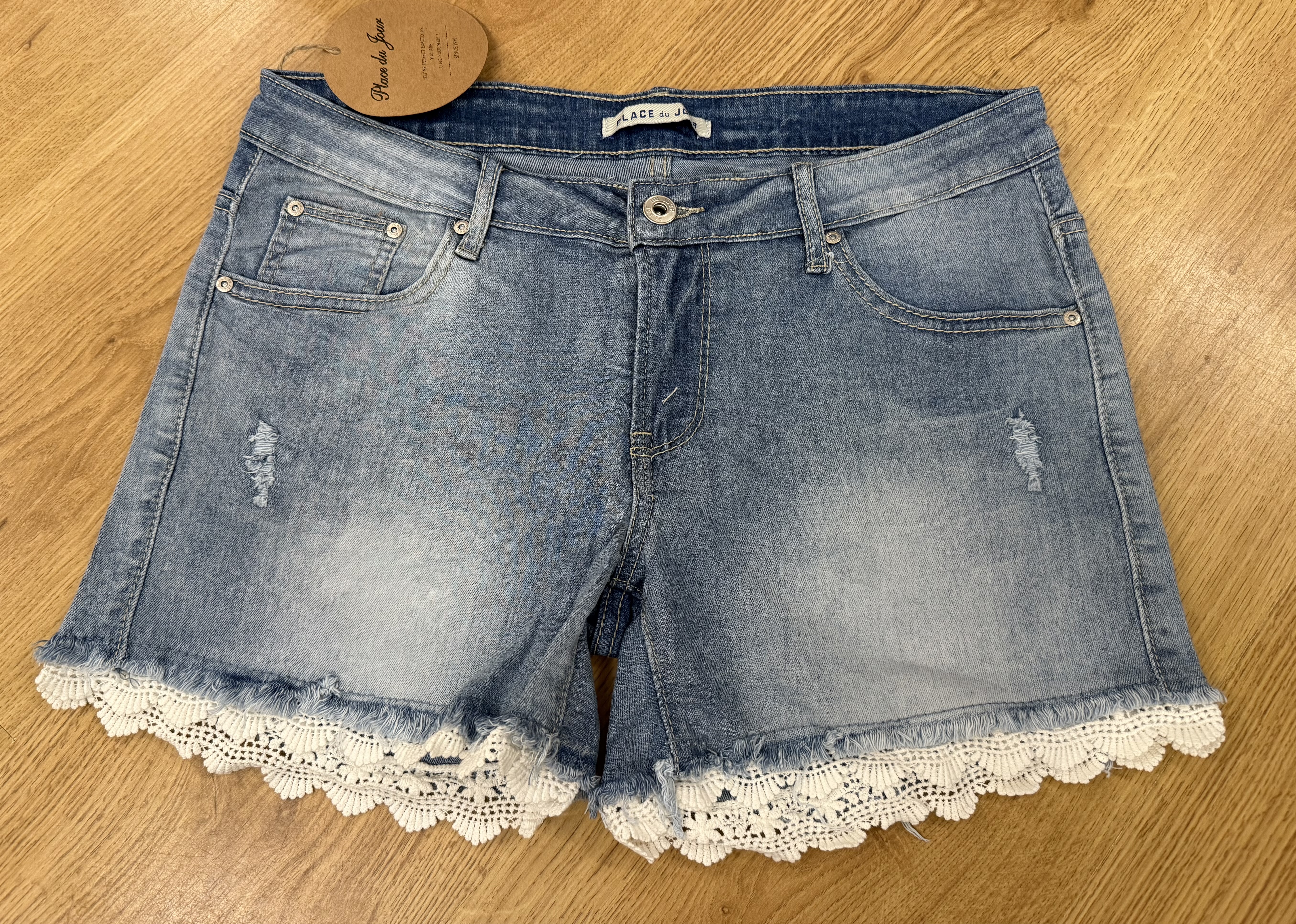 Jeans Short Place Du Jour Licht Blauw
