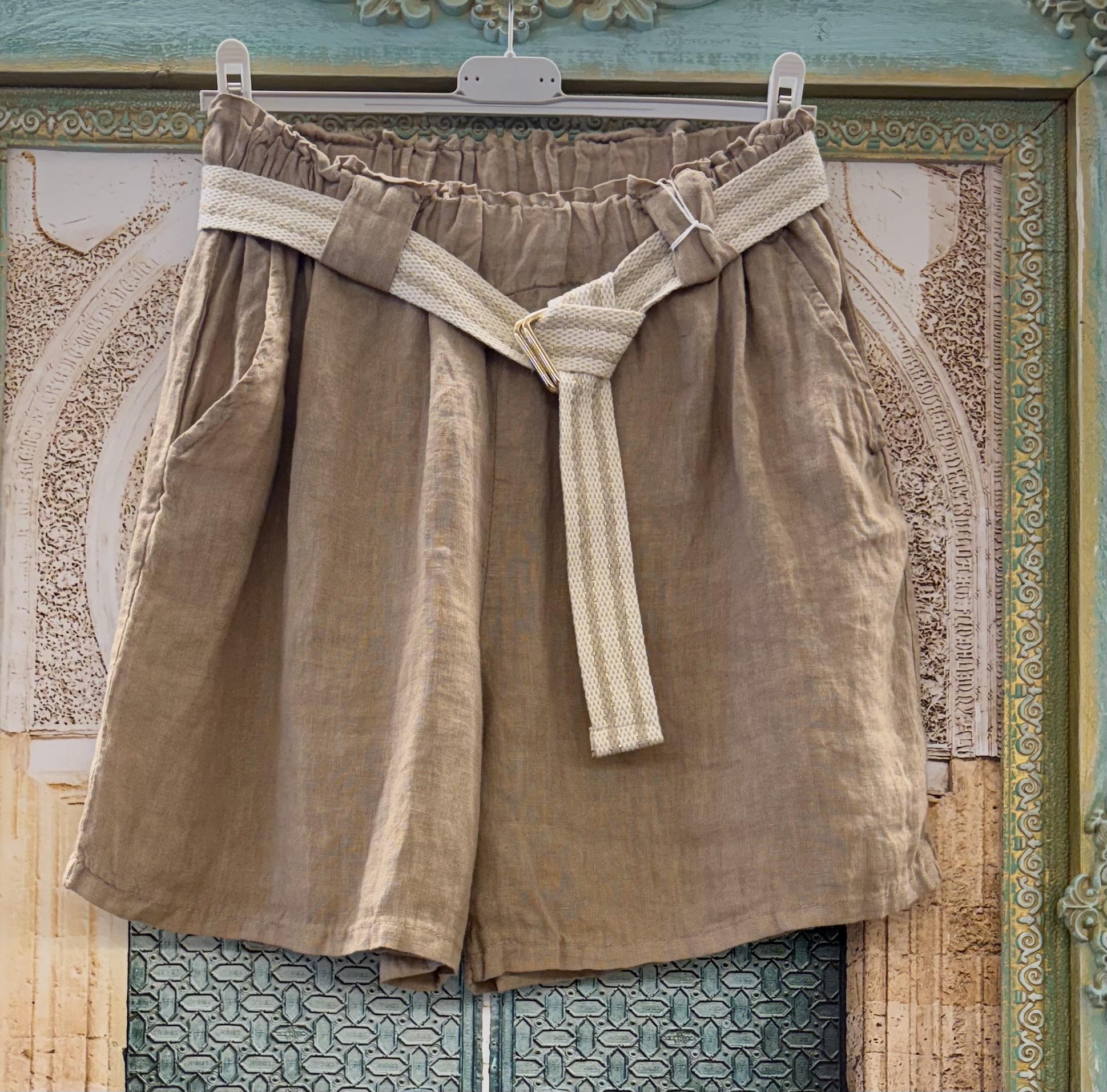 Linnen Short Camel