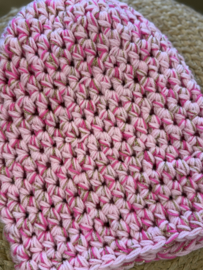 Winter Beanie gemeleerd Licht Roze/Fuchsia