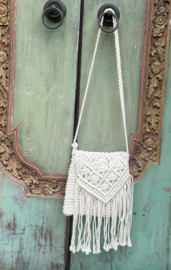 Boho Crocket Tas Franje Off White