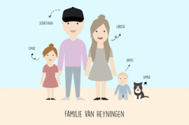 Familie illustratie avatar full body color