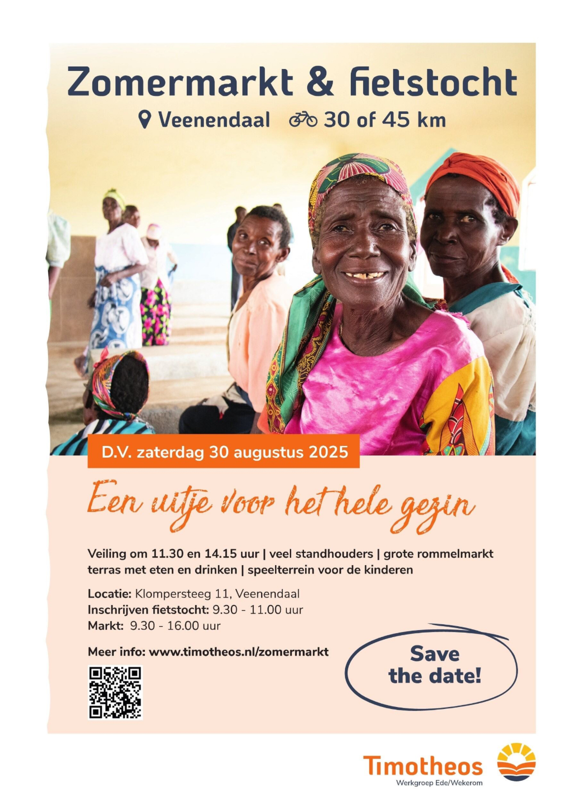 Zomermarkt en fietstocht op dv 30 Augustus de Klomp tbv st. Timotheus