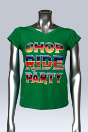 Colorfull Chop Ride Party Womens T-shirt - Green