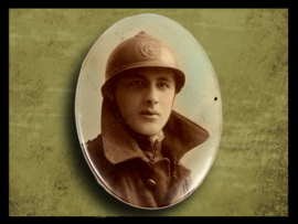 Miroir à main de soldat de la Première Guerre mondiale, Belgique