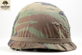 Luxembourg VDN M53 Helmet with "ERDL" Pattern Camouflage Cover