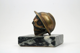 Bronzen Belgische Helm Desk Ornament