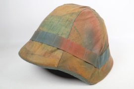 Casque suisse M1918/40 et housse camouflage d'automne