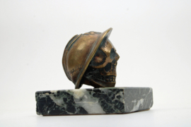 Bronzen Belgische Helm Desk Ornament