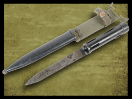 Dutch—FAL Type C Bayonet with Steel Scabbard Body and Web Belt Hanger
