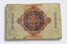 Allemagne 1914 Reichsbanknote 20 Mark