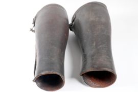 W.W.I British Army Officer's Black Leather Gaiters.