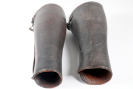 WW1 British Army Officer's Black Leather Gaiters.