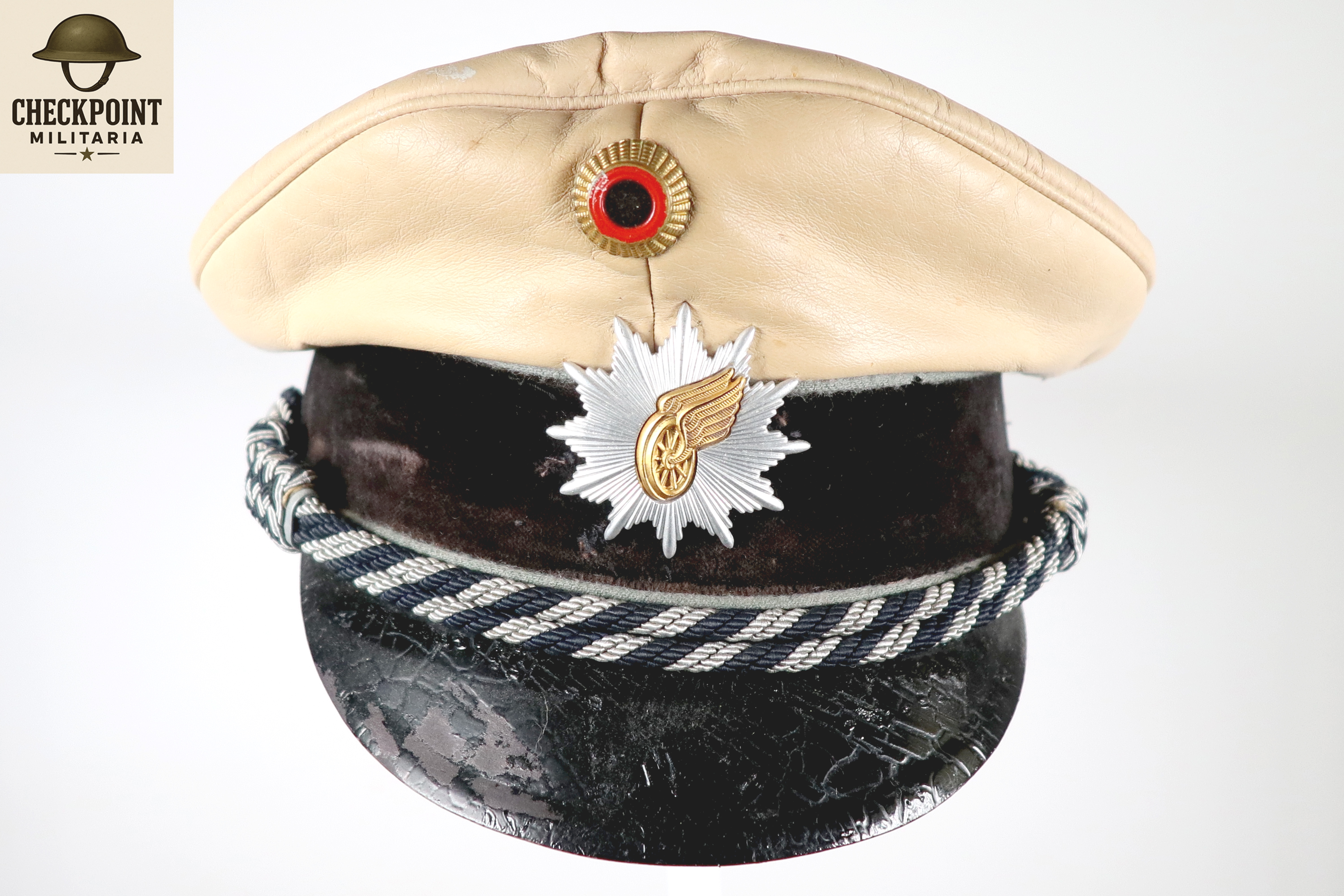 Casquette à visière de la police ferroviaire allemande