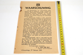 Waarschuwing  Februari 1941