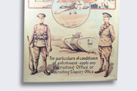 Plaque de recrutement anglaise de la Première Guerre mondiale