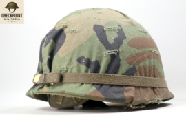 Luxembourg VDN M53 Helmet with "ERDL" Pattern Camouflage Cover