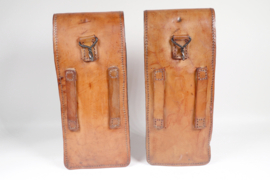 French  Army Indochina Algeria Leather MAS 38 SMG Pair Magazine Pouches