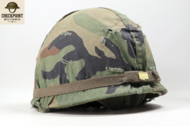 Luxembourg VDN M53 Helmet with "ERDL" Pattern Camouflage Cover