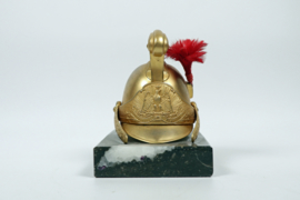 French Miniature Helmet on Marble Base