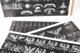 Les emblèmes et insignes du casque de l'armée allemande.